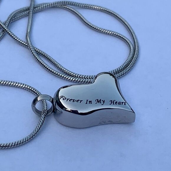Stainless Heart Cremation Necklace   - Picture 2 of 9